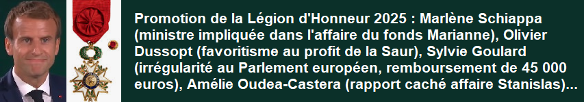 Promotion Légion d'honneur 2025, nomination Macron-Bayrou, décret du 15 janvier 2025, source officielle JO. filinfofrance, fr